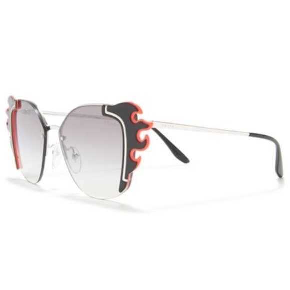 Prada Irregular Fire Flame 64mm Cat Eye Sunglasses - Picture 3 of 4